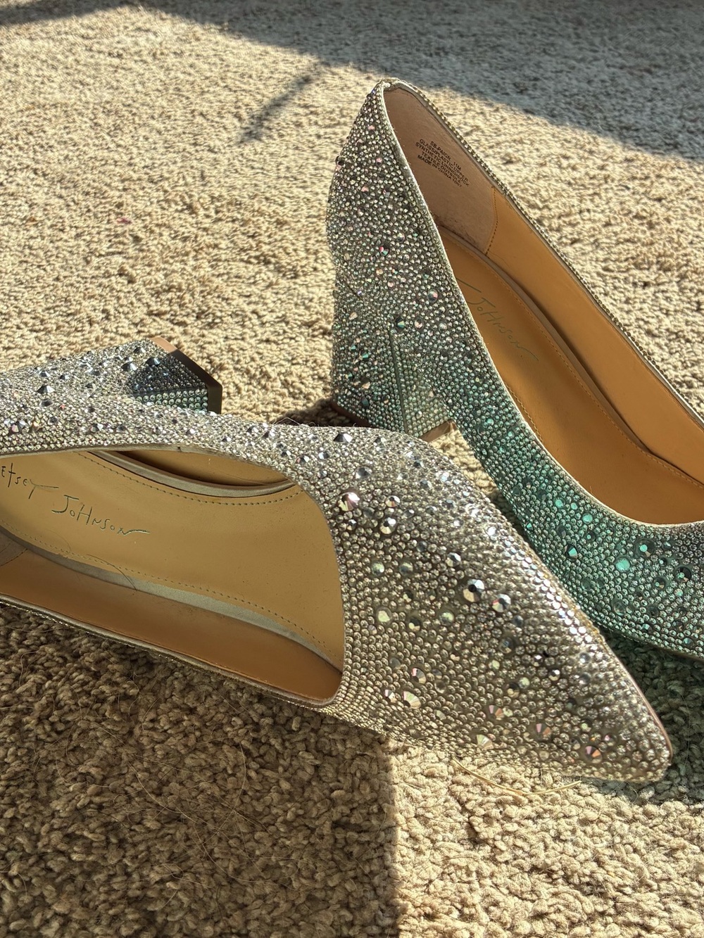 Betsey Johnson Bedazzled Silver Heels - Picture 9 of 9